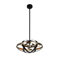 Post modern designer home hanging 3 head black antique brass color iron led pendant light