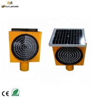 Owleye 360mm Signal Yellow Flashing Post Solar Yellow LED Light with Metal Shell