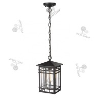 China Factory Outdoor Hanging Lantern garden E26/E27 IP44 Water Proof Pendant Light with Chain & Seeded Clear Glass Shade